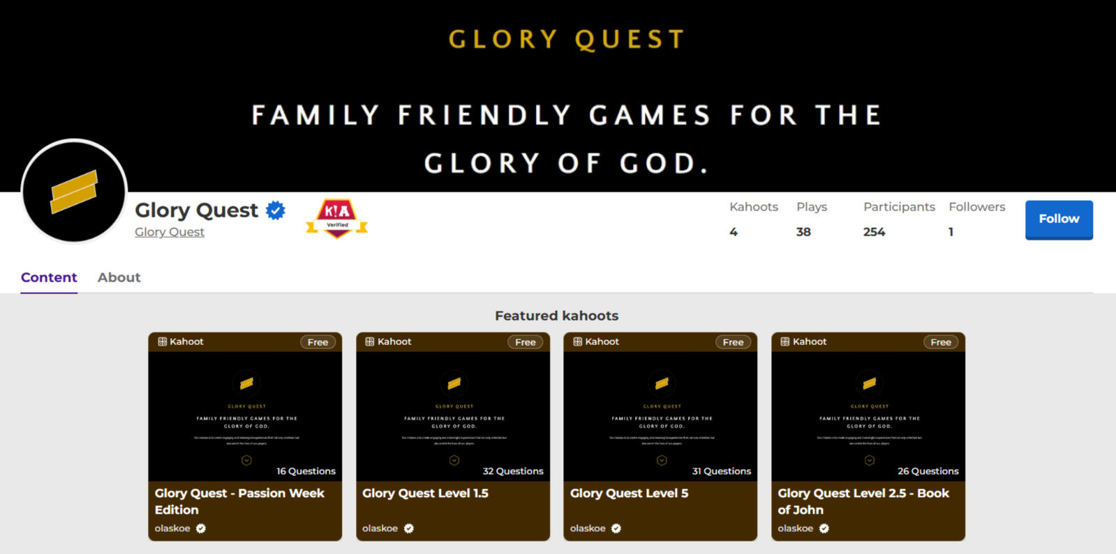 Kahoot - Glory Quest